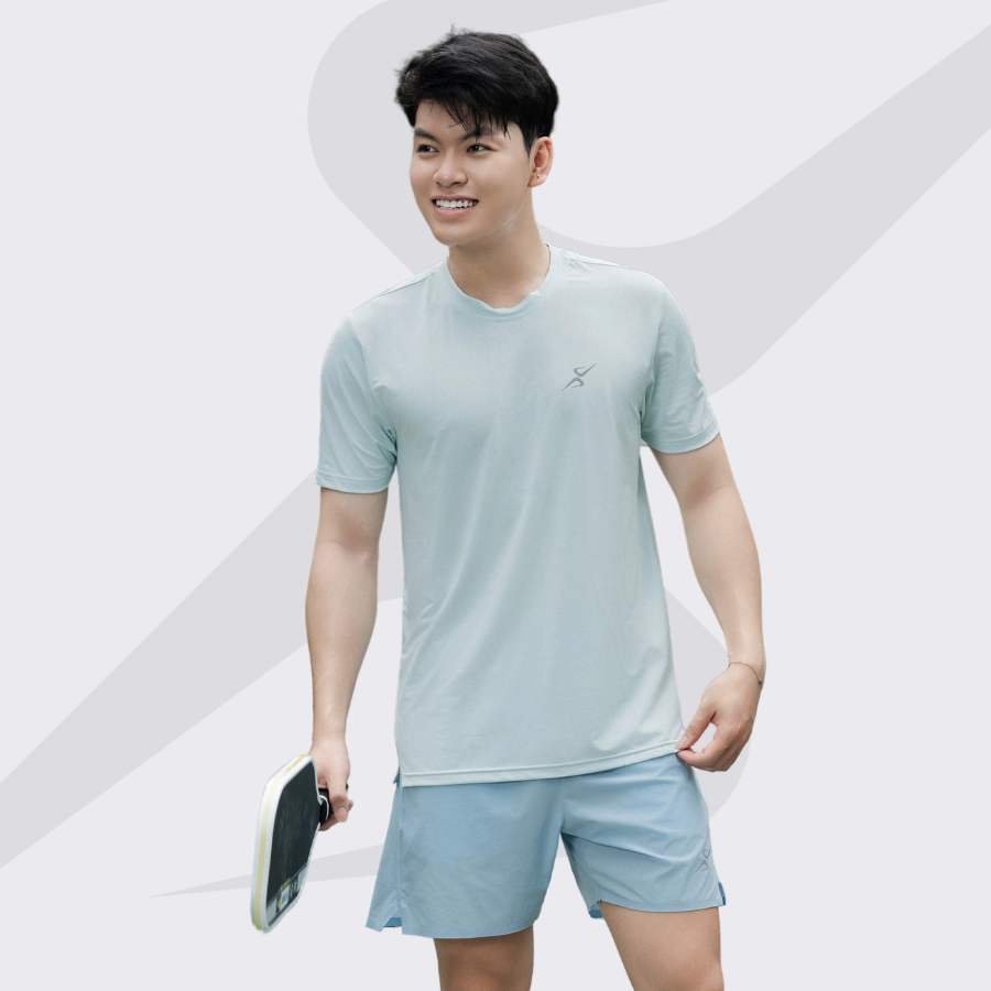 Áo thun thể thao nam VeliX Active Daily Tee Breeze Blue