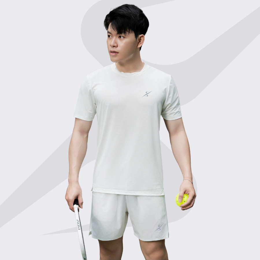 Áo thun thể thao nam VeliX Active Daily Tee Ice White