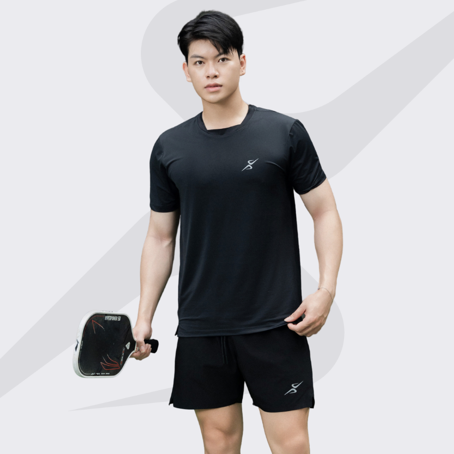 Áo thun thể thao nam VeliX Active Daily Tee Carbon Black